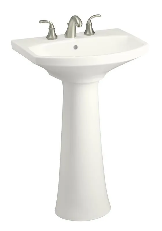 KOHLER 2362-8-0 Cimarron 22 x 19 in. Oval Pedestal Sink with Base in White