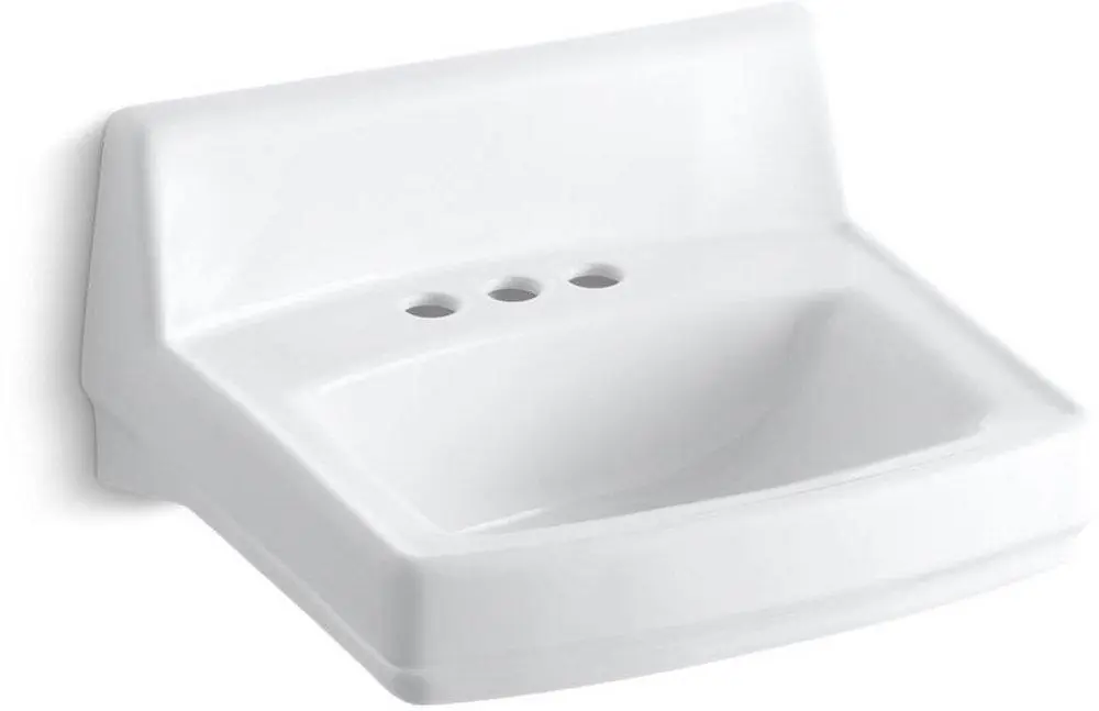KOHLER 2032-0 Greenwich 20-3/4 x 18-1/4 in. Rectangular Wall Mount Bathroom Sink