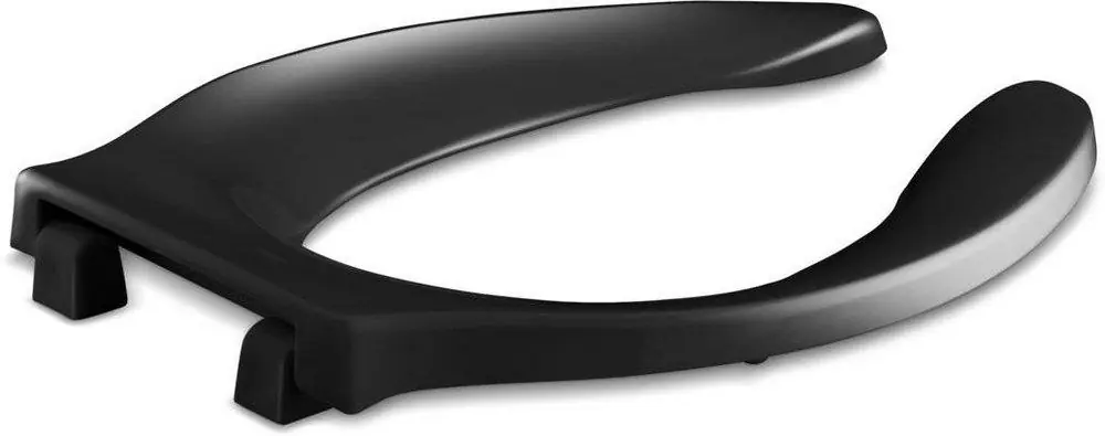 Kohler 4731-C-7 Stronghold Elongated Open Front Toilet Seat in Black Black