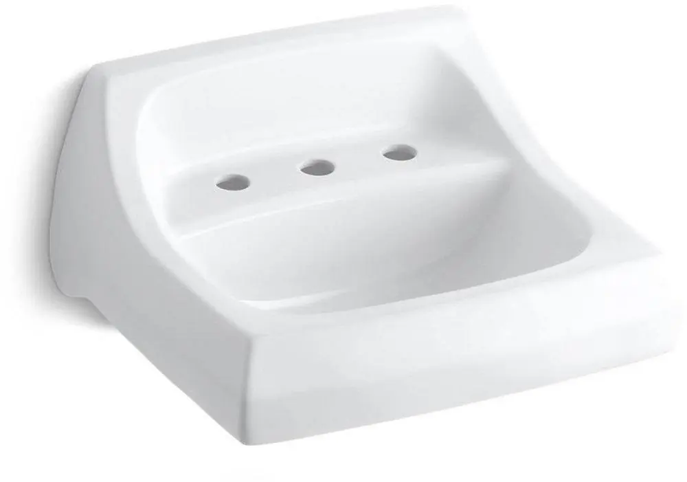 Kohler 2006-0 Kingston 21-1/4 x 18-1/4 in. Rectangular Wall Mount Bathroom Sink