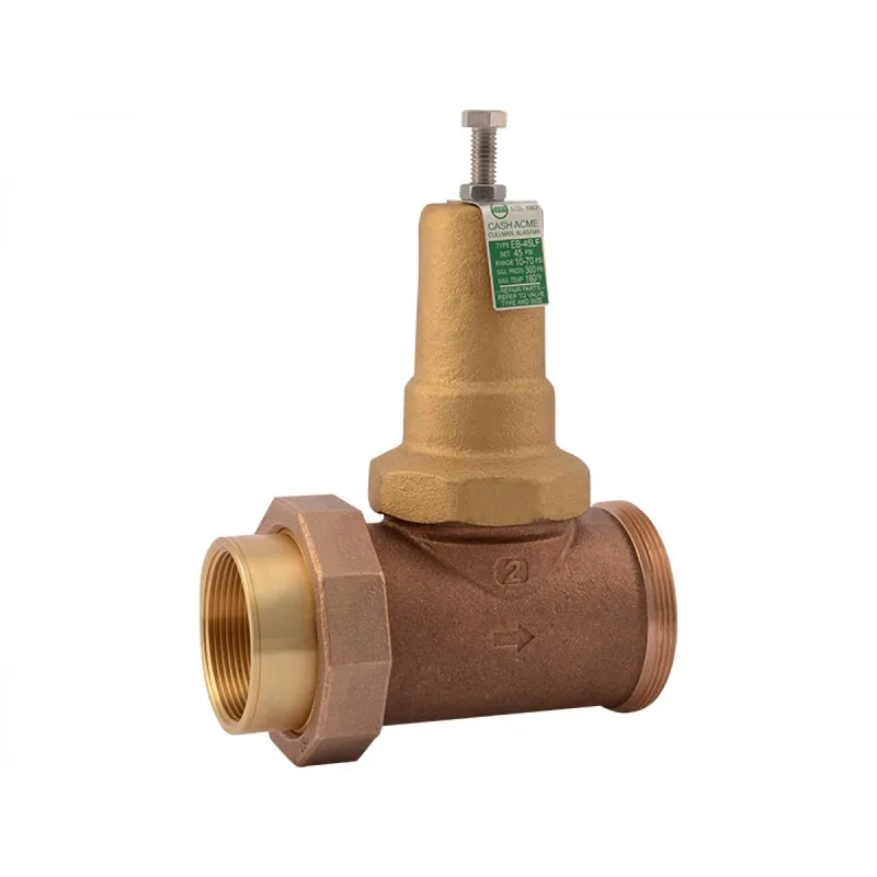 Cash Acme 23161-0045 2 EB45-U Single Union Threaded Pressure Regulating Valve 45 PSI Lead Free