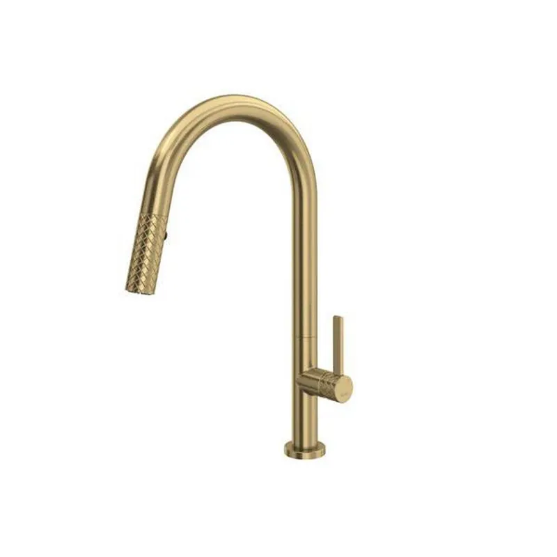 Rohl TE55D1LMAG Tenerife Pull-Down Kitchen Faucet in Antique Gold