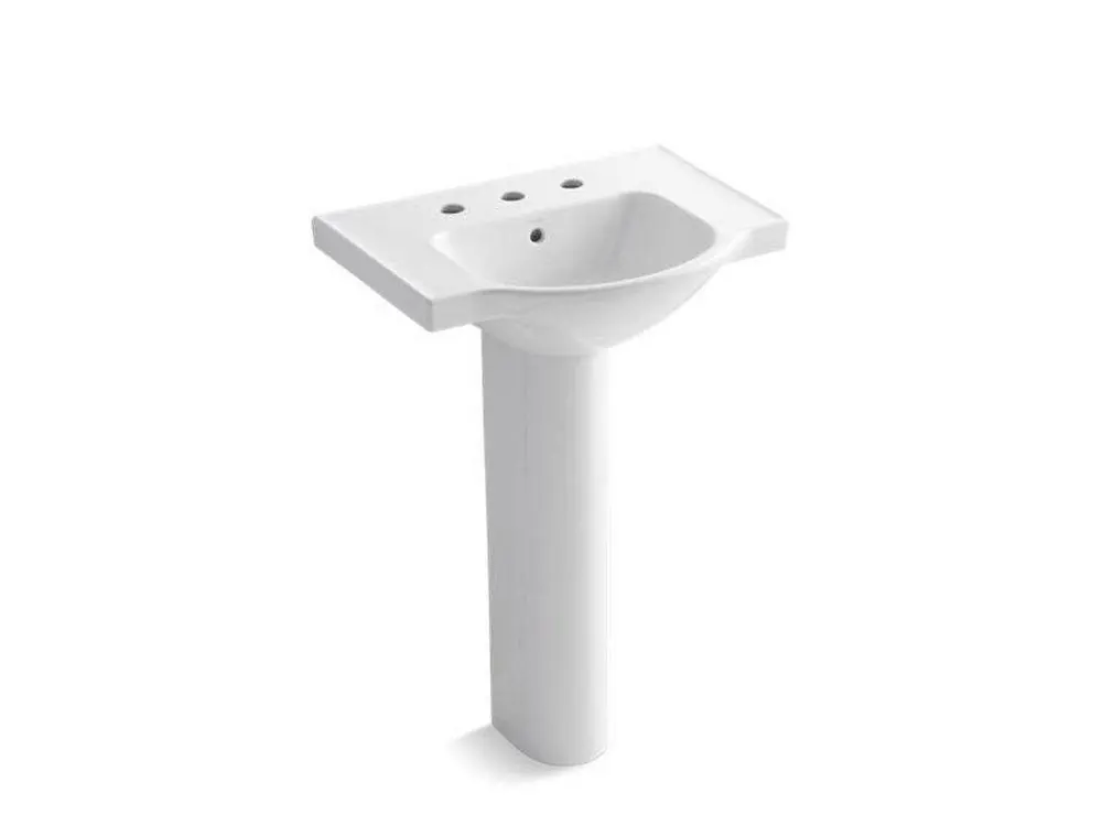 KOHLER 5266-8-0 Veer 24 x 18 in. Widespread Pedestal Bathroom Sink