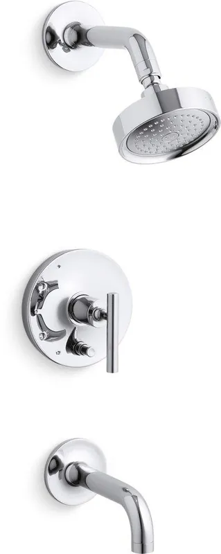 Kohler T14421-4-CP Purist One Handle Single Function Bathtub & Shower Faucet in Polished Chrome (Trim Only)