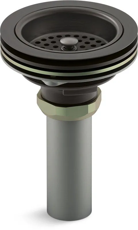 KOHLER 8801-2BZ Duostrainer Brass Basket Strainer with Tailpiece in Oil Rubbed Bronze