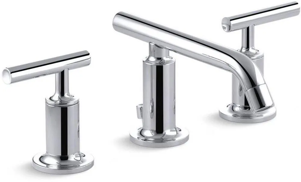 Kohler 14410-4-CP Purist Two Handle Widespread Bathroom Sink Faucet in Polished Chrome