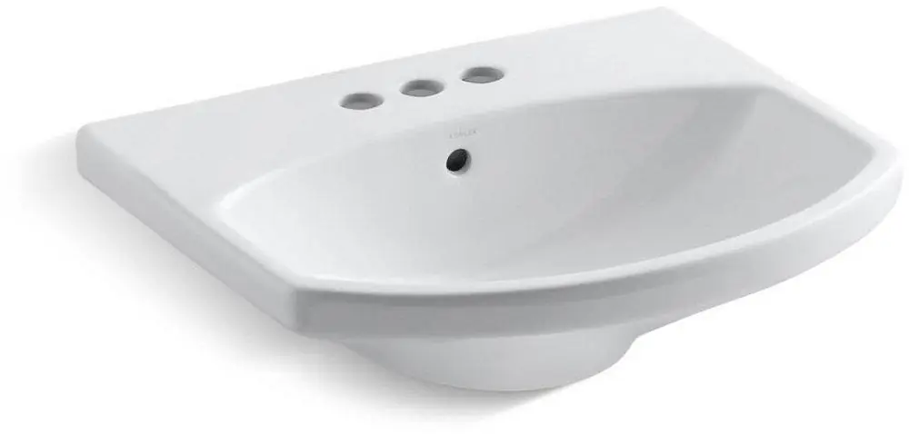 Kohler 2363-4-0 Cimarron 22-3/4 x 18-7/8 in. Rectangular Pedestal Bathroom Sink in White