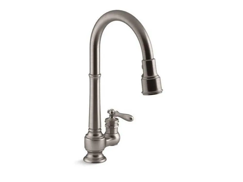 KOHLER 99260-VS Artifacts Single Handle Pull Down Kitchen Faucet in Vibrant Stainless