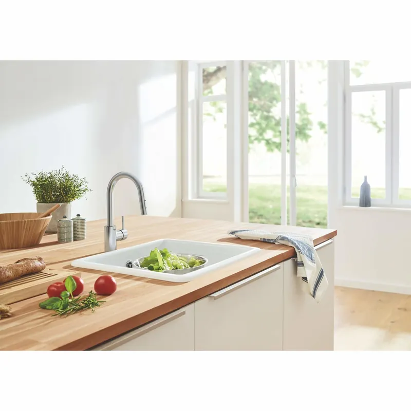 Grohe 31479DC1 Concetto Single-Handle Kitchen Faucet, SuperSteel InfinityFinish