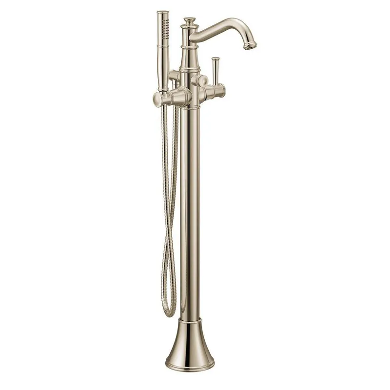 Moen 9025NL Belfield Single Handle Lever Floor Mount Filler in Polished Nickel