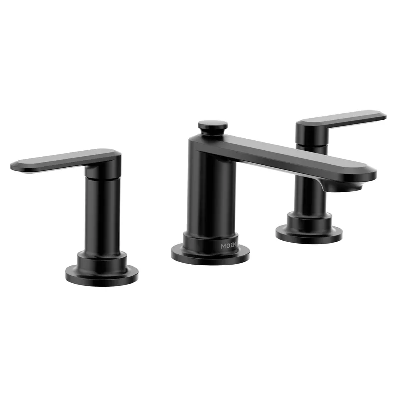 Moen TV6507BL Moen Greenfield 8 in. Widespread Double Handle Bathroom Faucet in Matte Black (Valve Included)
