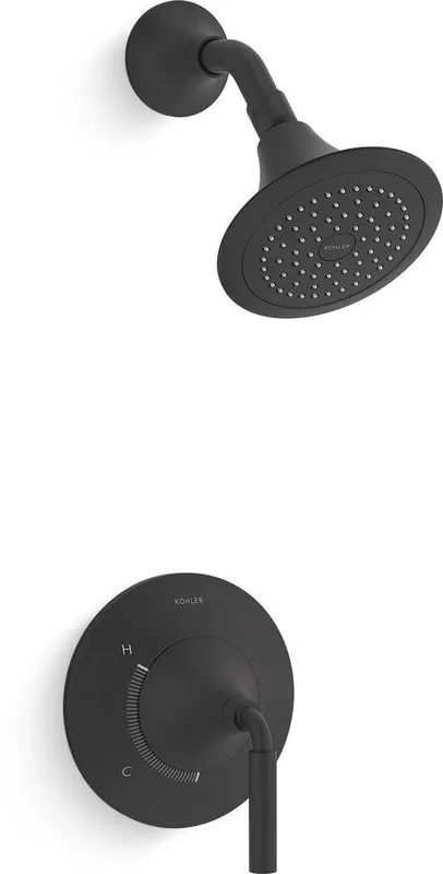 Kohler TS27420-4-BL Tone Rite-Temp One Handle Single Function Shower Faucet in Matte Black Trim Only
