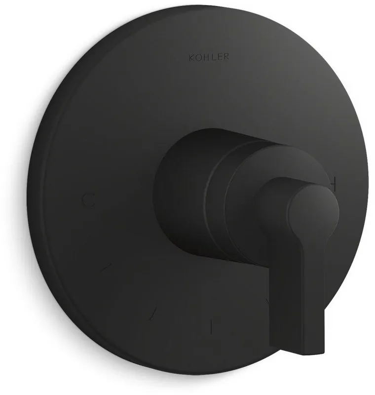 KOHLER T78027-4-BL Components Single Handle Thermostatic Valve Trim in Matte Black