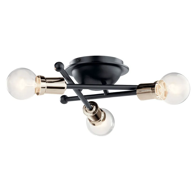 Kichler 43196BK Armstrong 3-Light Flush Mount Black