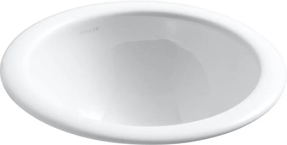 Kohler 2298-0 Compass 13-1/4 x 13-1/4 in. Round Drop-in Bathroom Sink