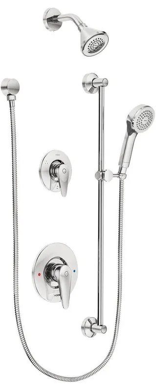 Moen T9342EP15 M-Dura Handshower System with Slidebar in Polished Chrome