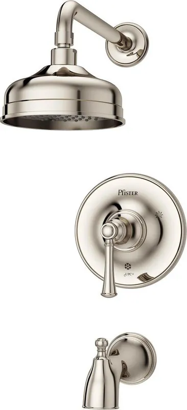 Pfister LG89-8TBD Tisbury One Handle Single Function Bathtub & Shower Faucet in Polished Nickel Trim Only