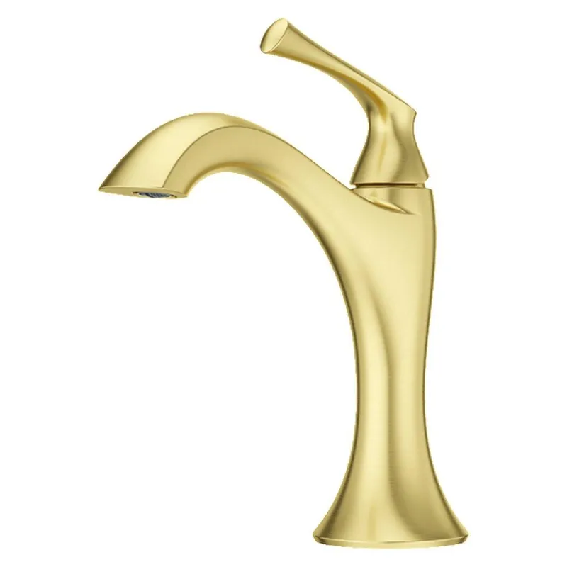 Pfister LG42-RH2BG Rhen Single Handle Monoblock Bathroom Sink Faucet in Brushed Gold