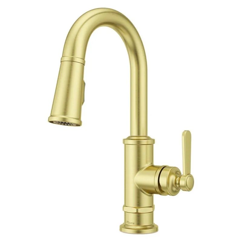 Pfister GT572TDBG Port Haven Single Handle Pull Down Bar Faucet in Brushed Gold