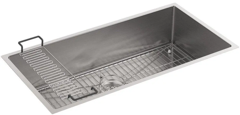 KOHLER 5283-NA Strive 35 x 18-5/16 in. Stainless Steel Single Bowl Undermount Kitchen Sink with SilentShield