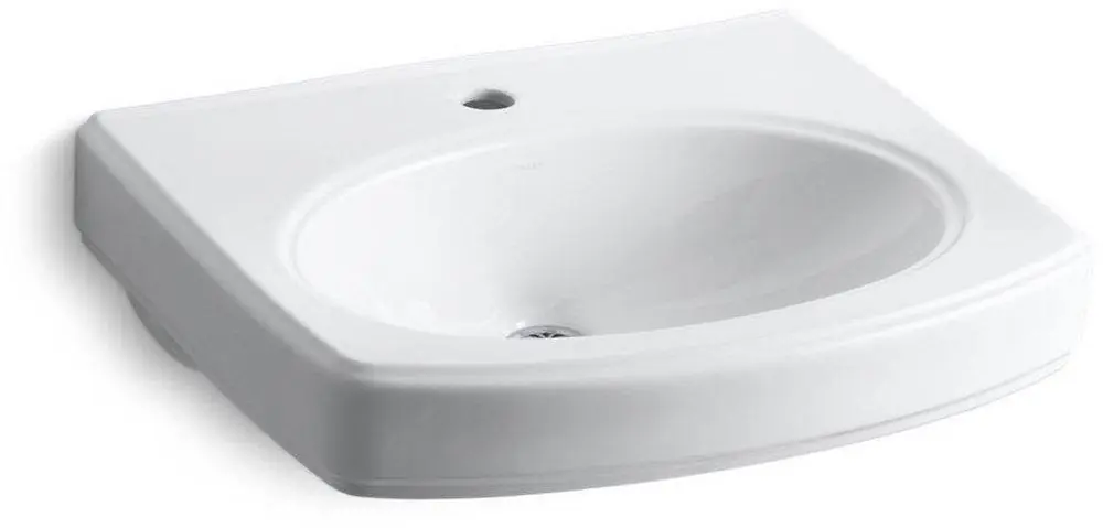 KOHLER 2028-1-0 Pinoir 22 x 18 in. Rectangular Wall Mount Bathroom Sink in White