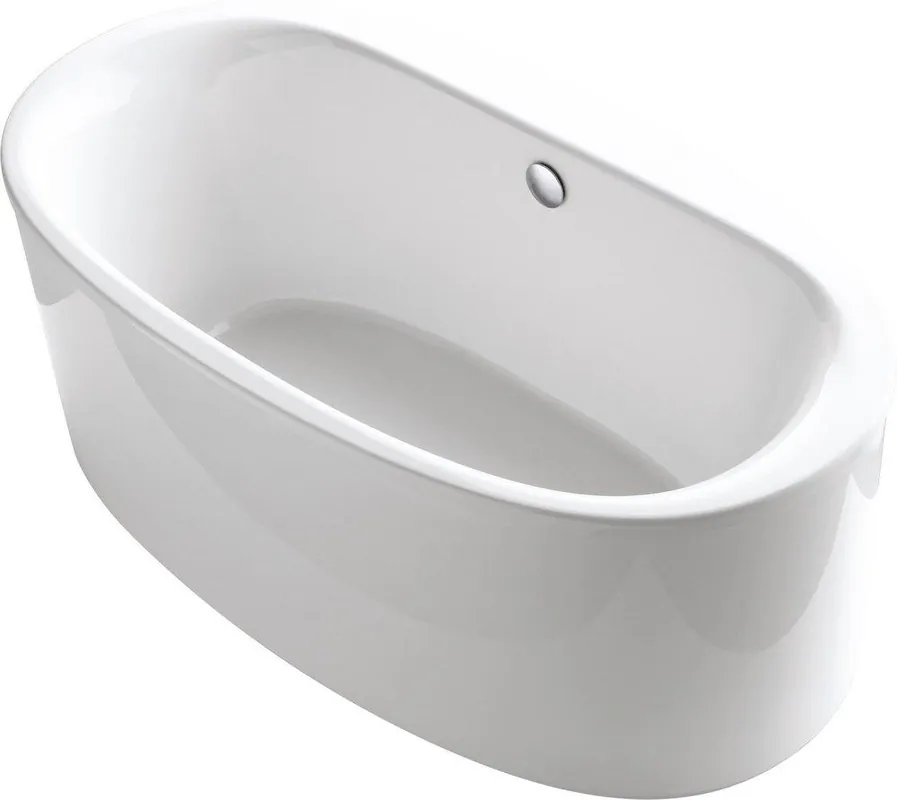 KOHLER 6368-0 Sunstruck 65-1/2 x 36 in. Freestanding Bathtub with Center Drain