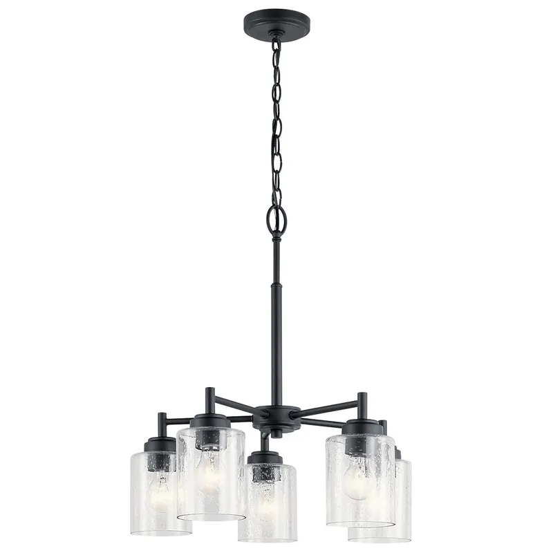 Kichler 44030BK The Modern Winslow 5-light Chandelier Black 20 Inch