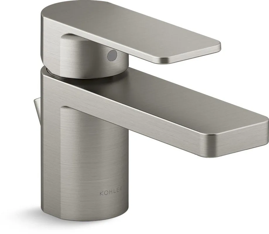 KOHLER 24804-4-BN Parallel Single Handle Monoblock Bathroom Sink Faucet in Vibrant Brushed Nickel