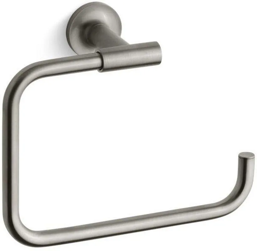 Kohler 14441-BN Purist Rectangular Open Towel Ring in Vibrant Brushed Nickel