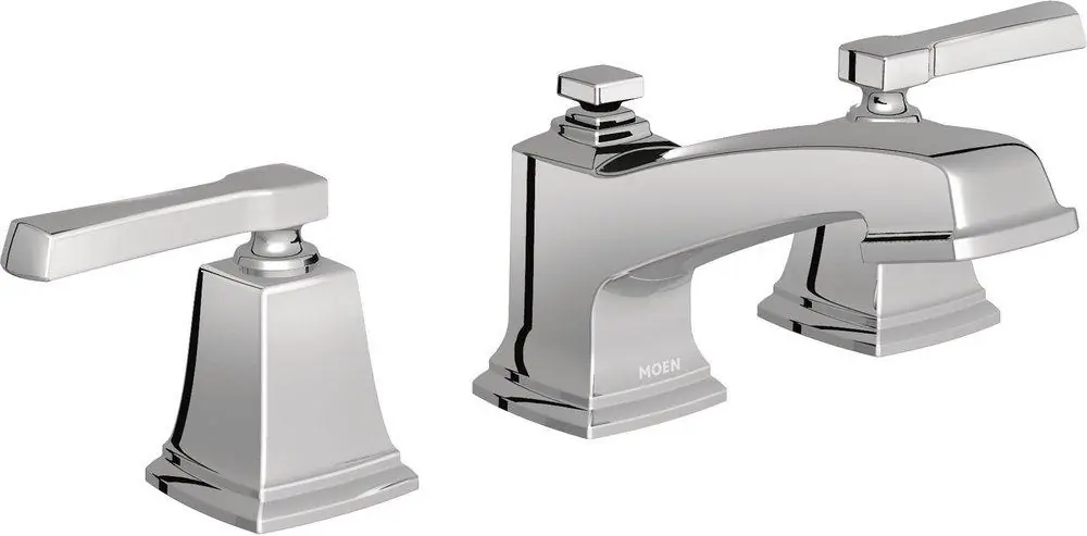 Moen T6220 Boardwalk Two Handle Widespread Bathroom Sink Faucet in Chrome