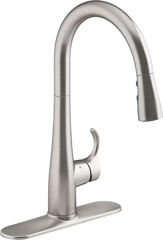 KOHLER 22036-VS Simplice Single Handle Pull Down Touchless Kitchen Faucet