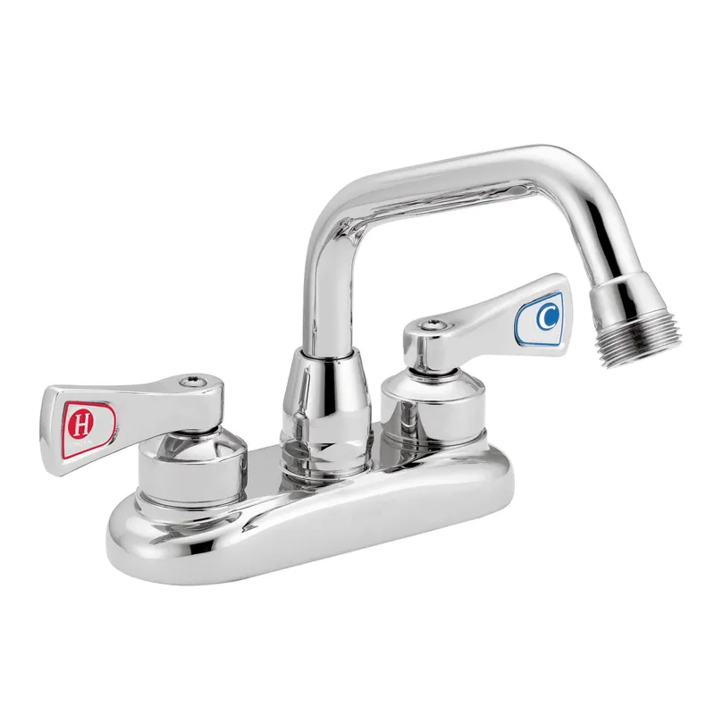 Moen 8277 M-DURA Commercial 2-Handle Low-Arc Kitchen Faucet in Chrome