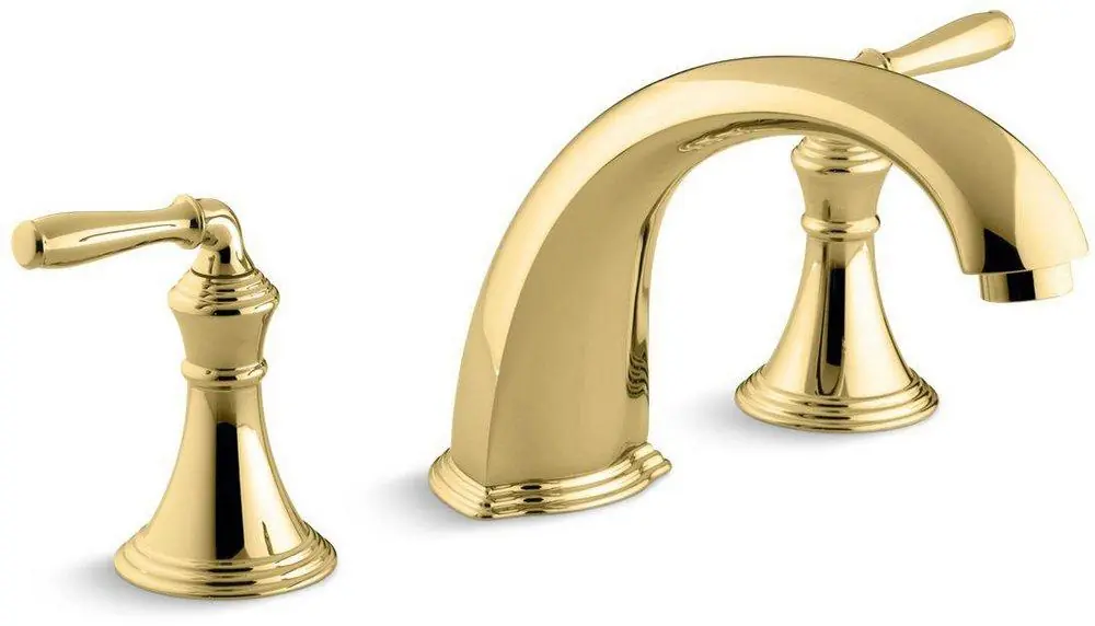 KOHLER T398-4-PB Devonshire Two Handle Roman Tub Faucet in Vibrant Polished Brass Trim Only