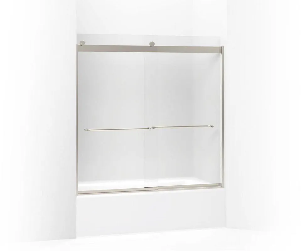 KOHLER 706006-D3-MX Levity 56-5/8 in. Sliding Bath Door with 1/4 in. Frosted Glass and Towel Bar