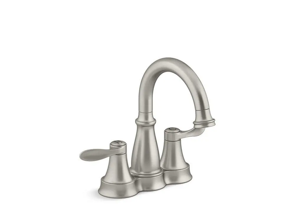 Kohler 27378-4-BN Bellera Two Handle Centerset Bathroom Sink Faucet In Vibrant Brushed Nickel