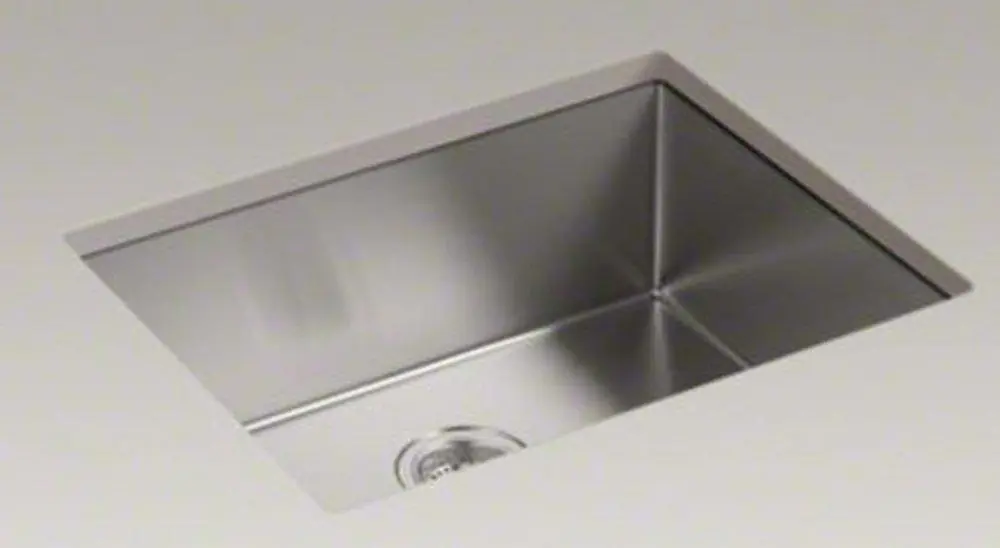 KOHLER 5286-NA Strive 24 x 18-1/4 in. No Hole Stainless Steel Single Bowl Undermount Kitchen Sink with SilentShield Sound Dampening