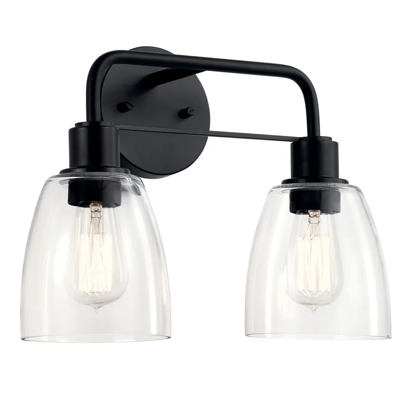 Kichler 55101BK The Meller 15in 2 Light Vanity Light