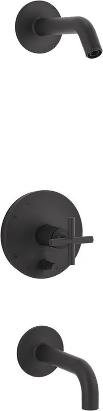Kohler T14421-3L-BL Purist Single Handle Bathtub & Shower Faucet in Matte Black (Trim Only)