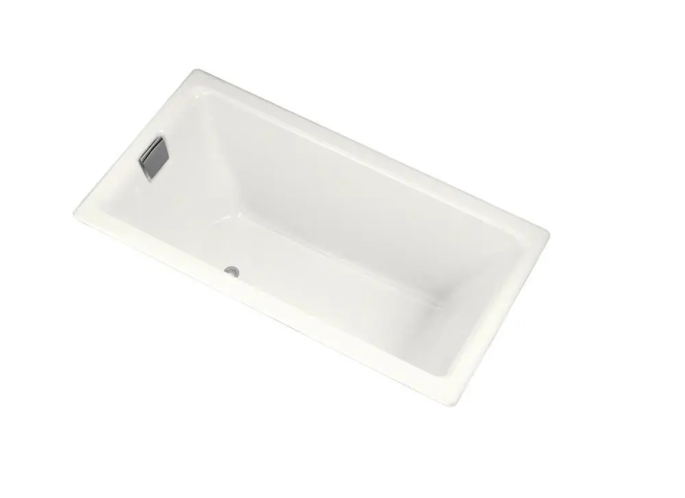 KOHLER 855-0 Tea-For-Two 66 x 36 in. Soaker Drop-In Bathtub with Reversible Drain