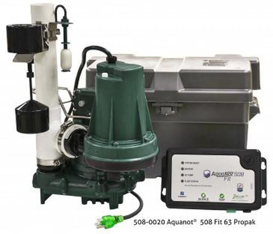 Zoeller 508-0020 1/2 HP 115V Pre-Assembled Cast Iron Submersible Sump Pump (M63) with 12V Battery Backup