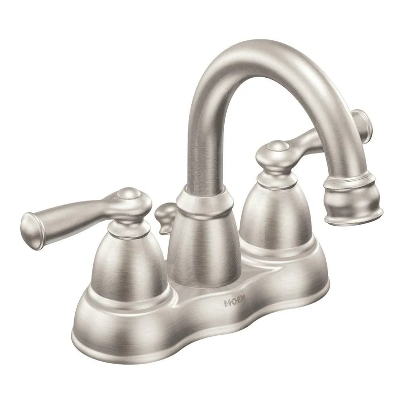 Moen WS84913SRN Banbury Two Handle Centerset Bathroom Sink Faucet in Spot Resist Brushed Nickel