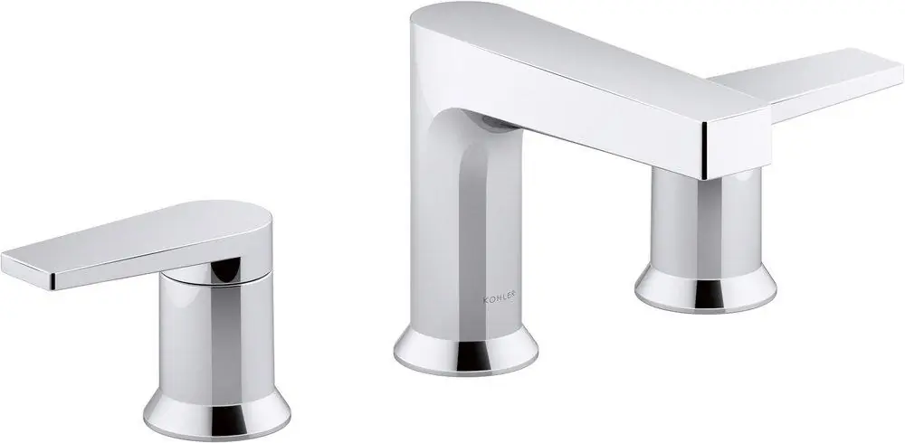 KOHLER 97100-4-CP Taut Two Handle Widespread Bathroom Sink Faucet in Polished Chrome
