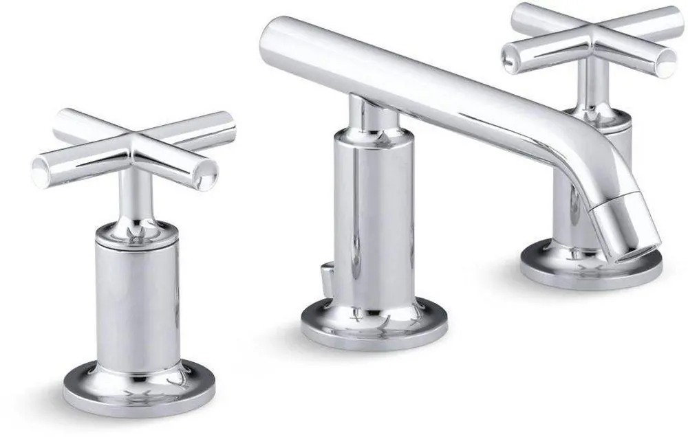 KOHLER 14410-3-CP Purist Two Handle Widespread Bathroom Sink Faucet in Polished Chrome