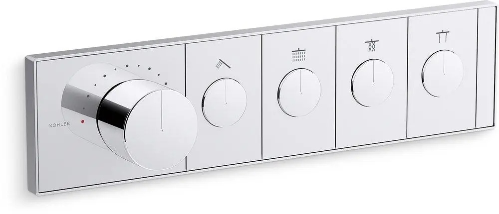 KOHLER 26348-9-CP Anthem Five Handle Thermostatic Valve Trim in Polished Chrome