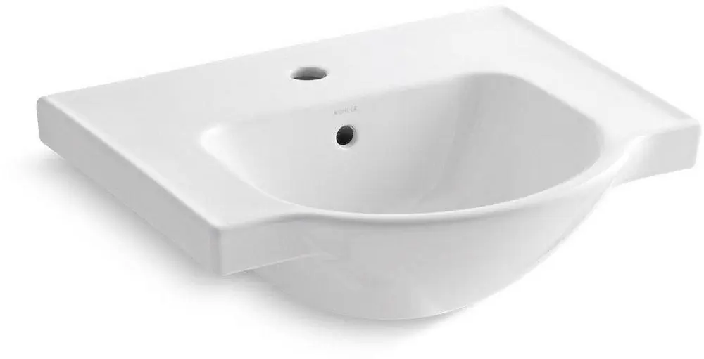 Kohler 5247-1-0 Veer 21 x 18-1/4 in. Rectangular Pedestal Bathroom Sink