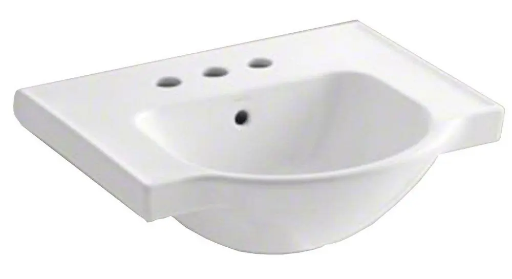 Kohler 5247-8-0 Veer 21 x 18-1/4 in. Rectangular Pedestal Bathroom Sink in White