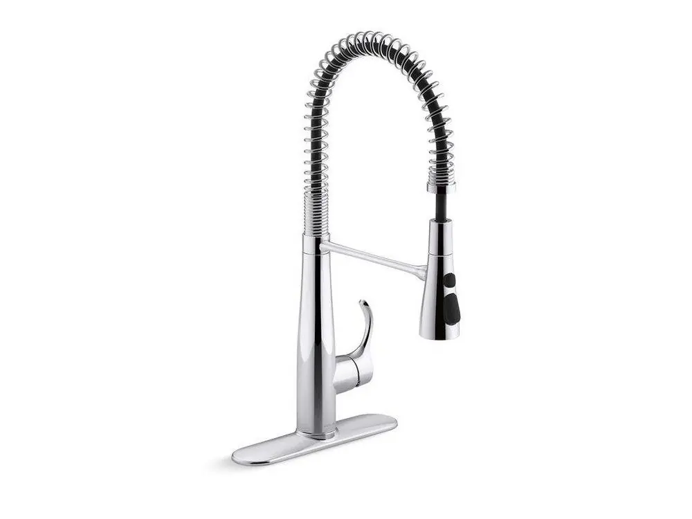 KOHLER 22033-CP Simplice Single Handle Pull Down Kitchen Faucet in Polished Chrome