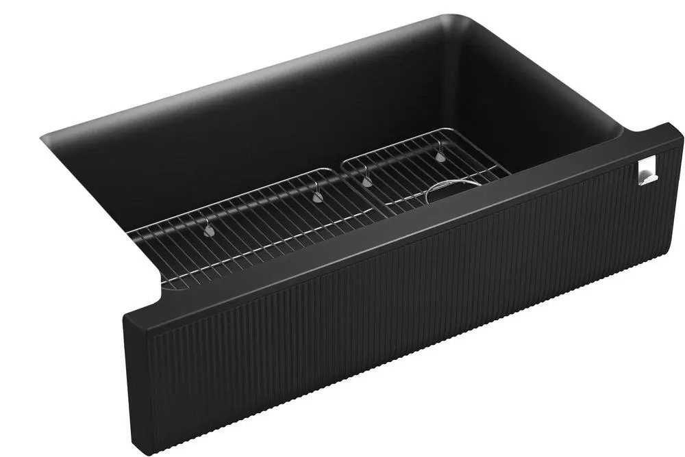Kohler 25788-CM1 Cairn 35-11/16 x 21-3/16 in No-Hole Neoroc Single Bowl Farmhouse and Undermount Kitchen Sink