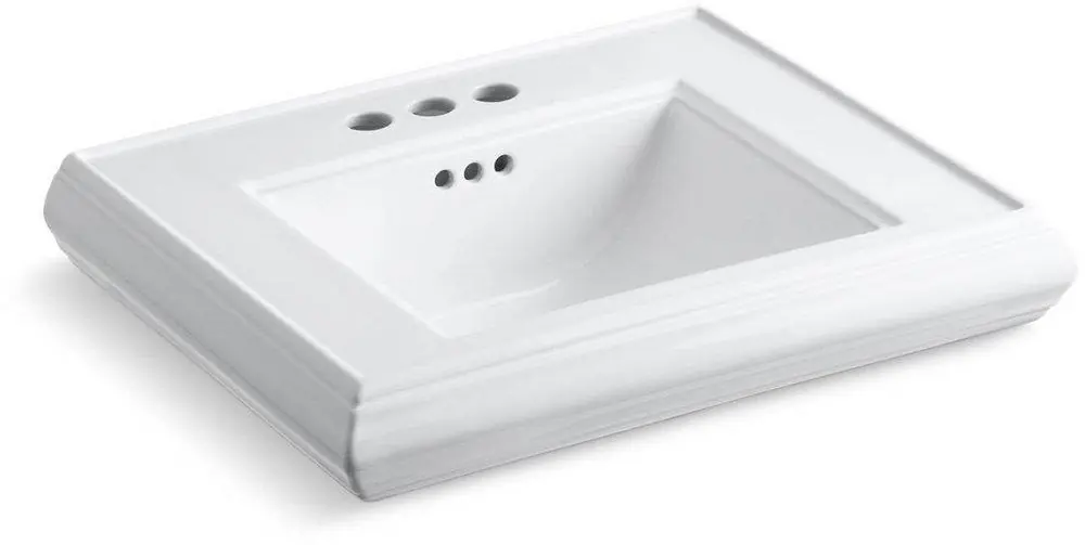 KOHLER 2239-4-0 Memoirs 24-3/16 x 19-7/8 in. Rectangular Dual Mount Bathroom Sink in White