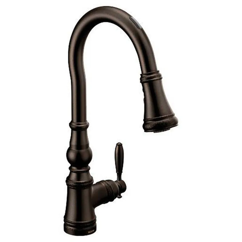 Moen S73004EV2ORB Weymouth Single Handle Pull Down Touchless Kitchen Faucet with Voice Activation in Oil Rubbed Bronze